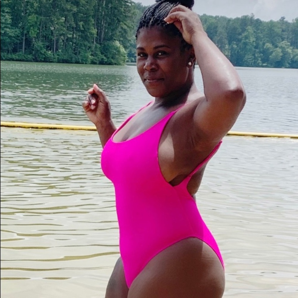 Hot pink swimsuit